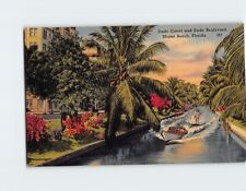 Postcard Dade Canal & Dade Boulevard Miami Beach Florida USA picture