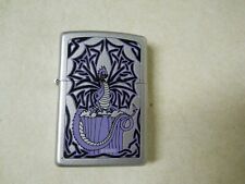 2001 Purple Dragon Medieval Zippo Wind Proof Cigarette Lighter Brushed Chrome picture