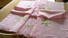 STUNNING VINTAGE EMBROIDERED IRISH LINEN TABLECLOTH - APPLIQUE WORK picture
