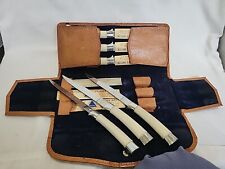 6 Vintage Federal Cutlery Steak Knives Never Used In Leather Case  picture