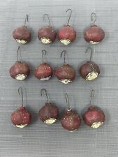 The Salem Collection Primitive Mini Apple Ornaments 1” Set 12 Rare Rustic VTG picture