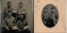 2 Tintypes, 19th-Century Baseball Players Teams Philadelphia, Caps, Bib Jerseys picture