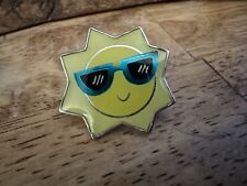 Vintage Hallmark Yellow Enamel Sun With Sunglasses Collectible Summer Theme Pin picture