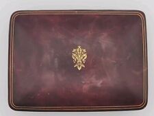 Italian Red Burgundy Gold Leather Box picture