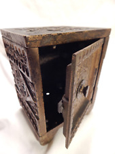 1897 J & E Stevens Combination Lock Bank, Treasure Safe, Working Combo Cast Iron picture
