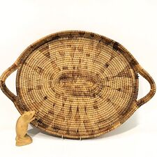 PNG New Guinea Traditional BUKA WEAVE- Large Handled SERVING TRAY Oval 54 x 39cm picture