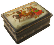 Russian Art Lacquer Miniature Box Fedoskino FF17 picture