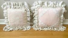 ~ 2 Vintage Lacey Throw Pillows Shabby Chic Peach Blush Apricot ~ picture
