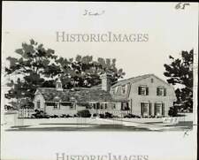 1965 Press Photo Illustration of Queen Anne-style Colonial home design picture