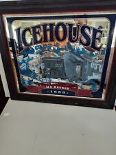 VINTAGE ICEHOUSE 33Wx28H PLANK ROAD BREWERY ICE BREWED 1855 MIRROR picture
