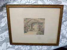 WALLACE NUTTING Print Rosa Seated on Porch Roses Photo Signed Wood Frame picture