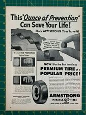 1954 Vintage Armstrong Miracle Tires Rhino Flex Safety Discs Print Ad B1 picture