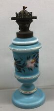 Vintage TURQUOISE HAND PAINTED OIL KERO LAMP LANTERN picture