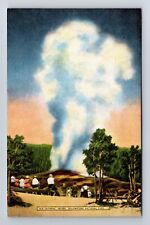 Yellowstone National Park, Old Faithful Geyser, Antique, Vintage Postcard picture