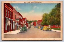 Main Street in Williamsburg Kentucky KY Old Cars Coca Cola 1938 Postcard picture