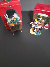 Hallmark Disney Mickey Mouse & Looney Toones Bugs Bunney Christmas Ornaments picture