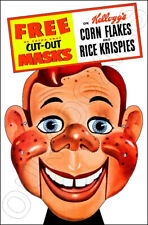 1953 Howdy Doody Mask Store Counter Advertising Standup Sign Kellogg's Cereal picture