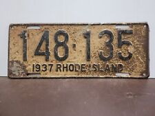 1937 Rhode Island License Plate Tag original. picture