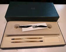 Cross Desk Set White Marble Chrome Pen and Pencil with Box -   picture