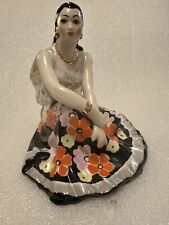Vintage USSR Soviet Porcelain Beautiful Russian Gypsy Figurine 8.5 Inches Dulevo picture