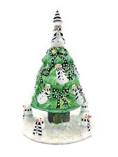 Patricia Breen Snowman Topiary Black White Free Standing Christmas Ornament picture