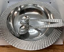 Vtg. Kali Aluminum Hand Crafted Silver Serving Bowl - 15 3/4” NOS picture