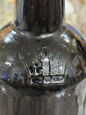 vintage black blob top bottle with embossed Crown on the bottle  picture