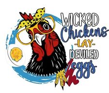 Wicked Chickens lay deviled eggs High Quality Metal Fridge Magnet 3x4 066 picture