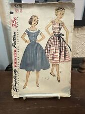 VTG 1940s Simplicity 4270 Misses Full-Skirted Dress Sewing Pattern Sz 12 Bust 30 picture