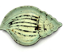 Rustic Nautical Cast Iron Sea Shell Shaped Trinket Dish 7 3/4