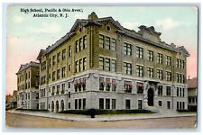 c1910 High School Pacific Ohio Aves. Atlantic City New Jersey Vintage Postcard picture