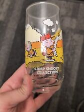 Peanuts 1971 Camp Snoopy McDonald's 6” Drinking Glass Charlie Brown Snoopy picture