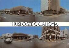 MUSKOGEE, OK Oklahoma  STREET SCENES  Downtown Stores  4X6 Continental Postcard picture