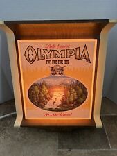(VTG) 1980s Olympia Beer Waterfall Scene Light Up Sign Game Room Man Cave Bar picture