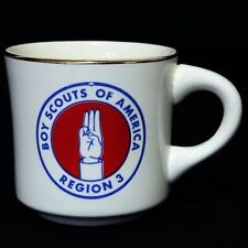 Boy Scouts of America VTG BSA Ceramic Mug Region 3 Three Finger Coffee Cup picture