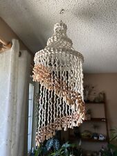 Vintage Shell Hanging Chandelier Beach Decor Shell Art 34” picture