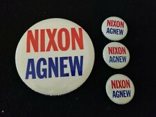 Lot of 4 Nixon Agnew 1968 Official Campaign Buttons Pins  picture