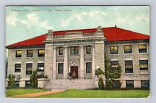 Topeka KS-Kansas, Carnegie Library, Washburn College, Vintage c1913 Postcard picture