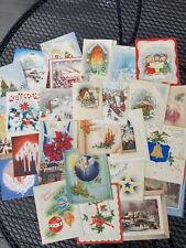 Lot of 60 Vintage Christmas Cards 1940's-60's picture