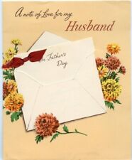 Vintage Norcross Father's Day Card Love For My Husband World to Me Unused 1940s picture