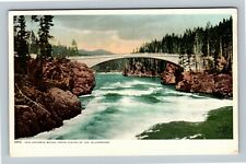 Yellowstone National Park WY, Concrete Bridge Canyon, Wyoming Vintage Postcard picture