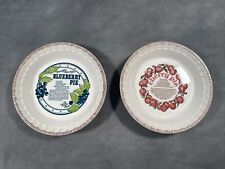 Vintage 1983 Royal China BLUEBERRY PIE Country Harvest Recipe Dish & CHERRY PIE picture