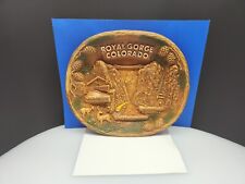 Vintage 60's Souvenir Plate 3D Pressed Wood Resin Wall-Royal Gorge picture