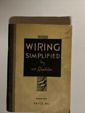 Vintage 1940s Electric Guide Booklet Wiring Simplified By H.P. Richter Good Copy picture