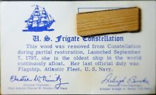 1797 USS FRIGATE CONSTELLATION Genuine Pc. of WOOD from the Ship NR picture