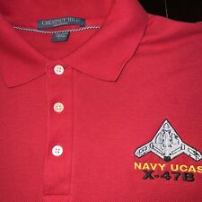 vtg Northrop Grumman Navy UCAS X-47B Polo Shirt Large Red Military Collectible picture