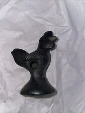 1 PC Vintage Black Oaxacan Clay Pottery Figurine WHISTLES Rooster/Bird RARE picture