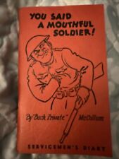 WW11 Military Soldiers  Diary 1944 You Said A Mouthful Soldier McCollum picture
