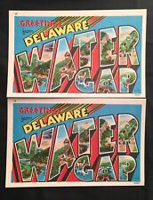 DELAWARE WATER GAP PA TWO LARGE LETTER POSTCARDS c1940s by STROUDSBURG GLASS CO. picture