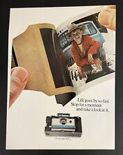 Polaroid 1967 Life Print Add 13x11 Boy Cowboy Hat Blue Jeans Pickup Truck picture